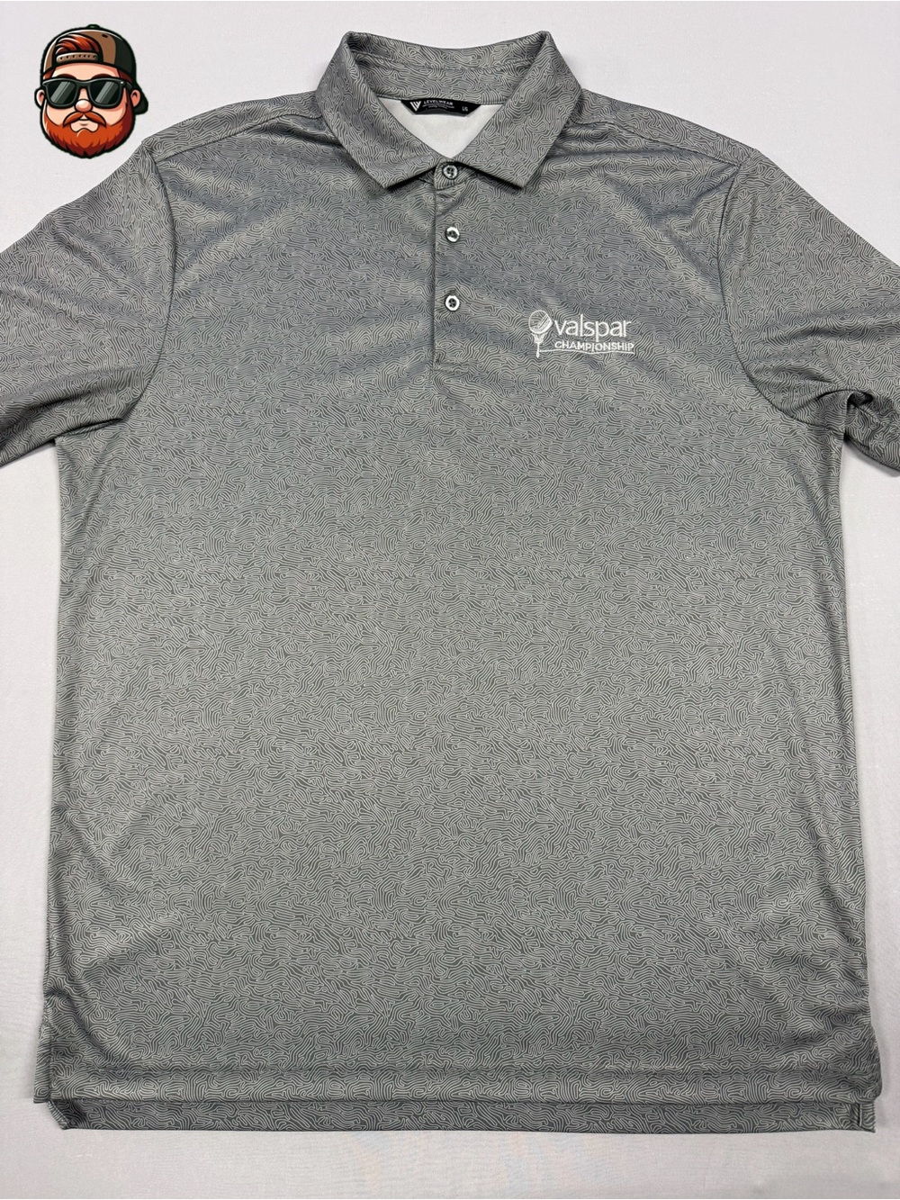 Men’s Large Levelwear Grey Valspar Championship Golf Performance Polo